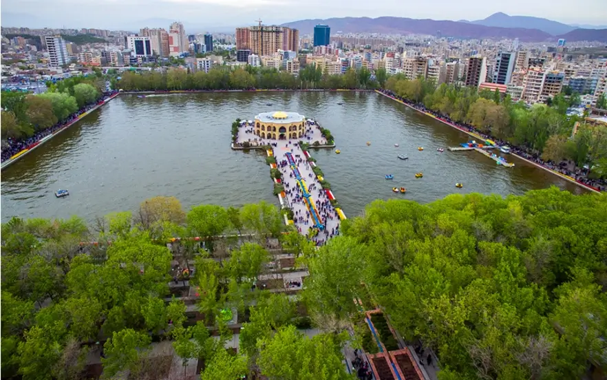 نمای تبریز از بالا و منظره ائل گلی