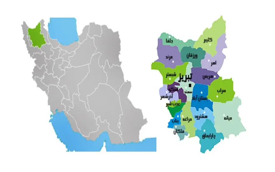 موقعیت تبریز در نقشه ایران