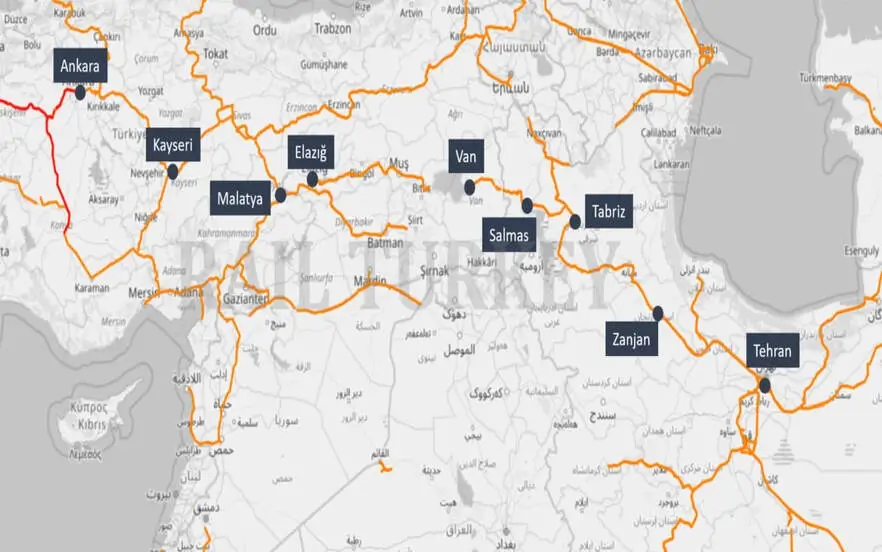 مسیر قطار تهران - آنکارا