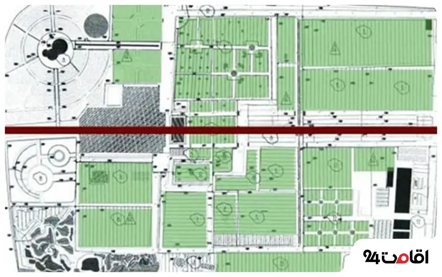 پلان باغ ارم شیراز